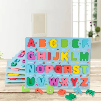 Detská Drevená Montessori Hračky Digitálne Abecedy Tvar Zodpovedajúce Matematika Puzzle Začiatku Predškolského Vzdelávania, Vzdelávacie Hračky Pre Deti,