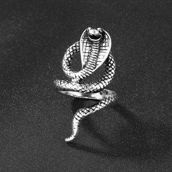 1 Ks Európskej Nové Retro Punk Prehnané Cobra Krúžok Módny Osobnosti Had Otvorenie Nastaviteľný Krúžok Šperky Ako Darček R158-12