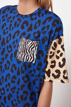 Trendyol Leopard tlač Vrecku Detail Pletené Šaty TWOSS21EL0698