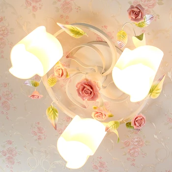 Romantická záhrada spálňa dievča deti miestnosti kvet stropné svietidlo