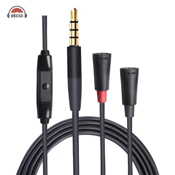 OKCSC Audio Kábel Nahradenie Káble, Slúchadlá 3,5 mm Konektor, Mikrofón, Tlačidlo Pre Sennheiser IE8/IE8i IE80/IE80S/IE80i Slúchadlá