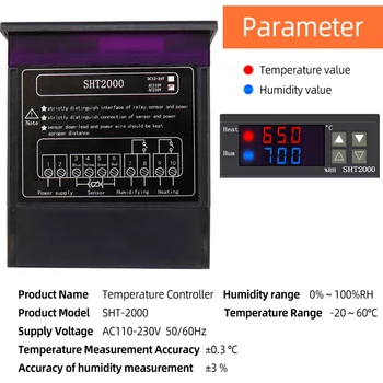 SHT2000 DC24V ligent Digitálne Zobrazenie Teploty, LCD Displej Vlhkosť Regulátor Teploty, Vlhkosti Monitor