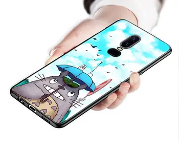 Čierne Silikónové Mäkké Pokrytie Štúdio Ghibli Totoro Pre OnePlus 5T 6 6T 7T 7 8 Pro Telefón Prípade Shell Coque