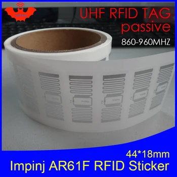 UHF RFID Tag AR61F vložkou Impinj Monza R6 MR6 čip 860-960MHZ 900 915 868mhz Higgs3 EPCC1G2 6C smart karty pasívne RFID štítky štítok