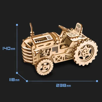 Drevený mechanický prenos zostavený model lokomotívy kreatívny darček ozdoby diy puzzle, hračky