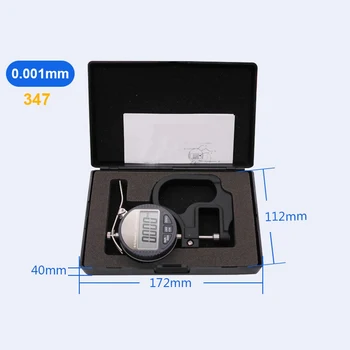 0-12.7 mm Hrúbka Meradlo Pre Kožené Hrúbke Papiera Meter Tester Presnosťou 0.01/0.001 mm Opatrenie Nástroje Podsvietenia LCD Displej