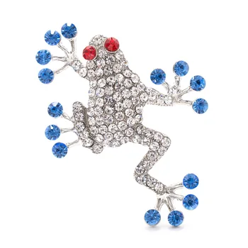 Modrá Drahokamu Crystal Žaba Brošňa Pin Broach Pre Ženy, Topánky,Taška na Príslušenstvo Šperky FA5079BLU