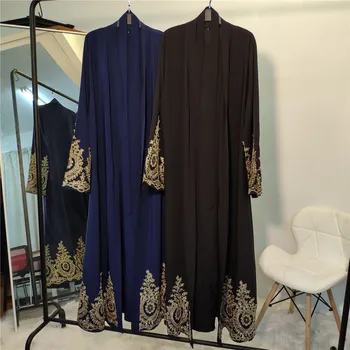 Womens Open Abayas Dubaj Turecko Moslimskou Šaty Žien 2021 Módne Výšivky Elegantné Party Kimono Dubaj Islamské Oblečenie