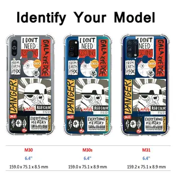Easybyz obal Pre Samsung Galaxy M30S M31 M30 M51 Klasické Karikatúry Štítok Mäkké Silikónové Phonecase Transparentné Shockproof Zadný Kryt
