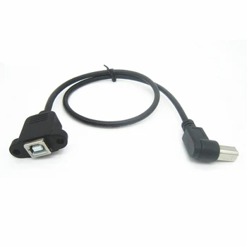 Nové 1PCS Pravý Uhol USB Typ B samec na USB B ženské Tlačiareň Panel Mount vysokej kvality Rozšírenie Sync Kábel Kábel 0,3 M 0,5 M Vysoký