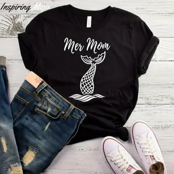 Mermom T Shirt Mama Morská Panna Mama Morská Víla Mama Mermom Tričko Matka