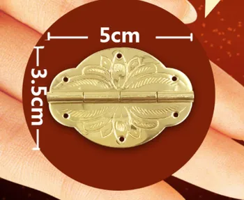 Hardvér príslušenstvo medi záves kožené skryté záves Čínsky starožitný nábytok z medených armatúr, 5cm*3,5 cm