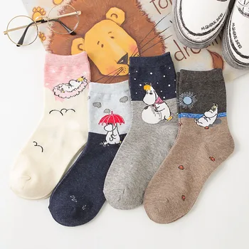 Ženy ponožky Japonskom štýle kreslených hipo kawaii roztomilý šťastný krásne pekné športové Potu-savá bavlnená krátke ponožky