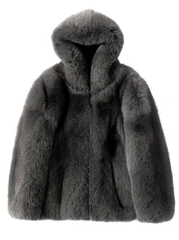 Nové Prírodné Fox 2021 Zimná Bunda Reálne Kabát Mužov s Kapucňou Pravé Kožušiny Bundy a Coats Teplé 8290 KJ4419