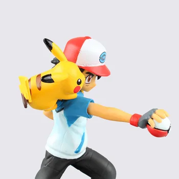 Pokemon Anime Charakter Modelu Xiaozhi Pikachu Deti Činnosť Roztomilá Hračka Bábika Darček Dekorácie Boutique Box Strane PVC