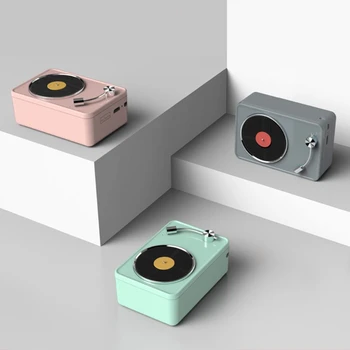 Retro Mini TWS Bezdrôtové Bluetooth Reproduktor Nostalgické Záznam Stereo Prehrávač Hudby Reproduktor