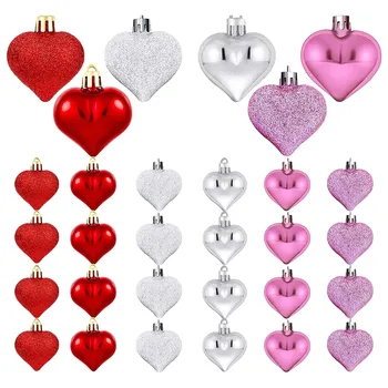 24 KS v tvare Srdca Gule 3D Šperky, Ozdoby Na Svadobné Valentína Strom DIY Závesné Dekorácie