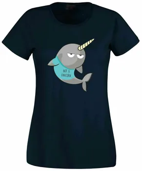 Dámske Nie Jednorožca T-Tričko - Vtipné tričko retro narwhal veľryba kôň móda