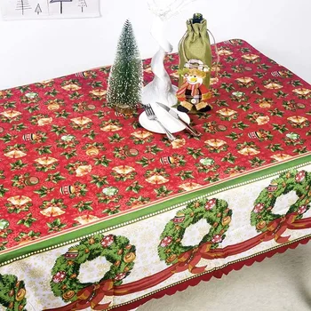 Tlač Obrus,Vianočné Textílie Tabuľka Kryt Kuchyňa, Jedáleň Party Dekorácie,na Udalosti, Vonkajšia Strana