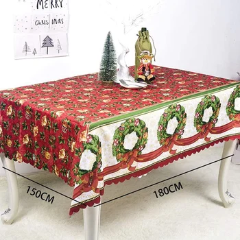 Tlač Obrus,Vianočné Textílie Tabuľka Kryt Kuchyňa, Jedáleň Party Dekorácie,na Udalosti, Vonkajšia Strana