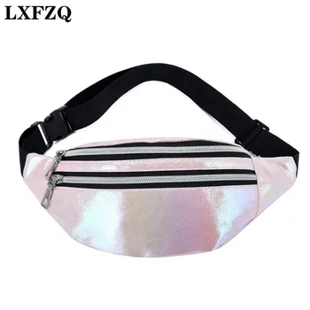 LXFZQ ženský pás taška bum fanny pack žien pás tašky heuptas pás pack hologram bag Vak, Reflexné Cas Femme Puzdro
