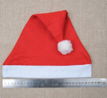 20PCS 28*35 cm Tradičné Červené a Biele Plyšový Vianočný Santa Klobúk pre Dospelých, Hromadné Santa Čiapky