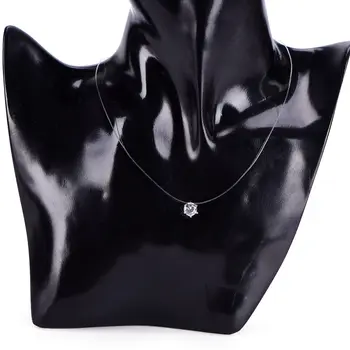 Novo Vydané Reťazca Šperky Bijoux Elegantné Transparentné Neviditeľné Linky Shinning Zirkón Náhrdelník Hot Predaj 7mm Choker Náhrdelník