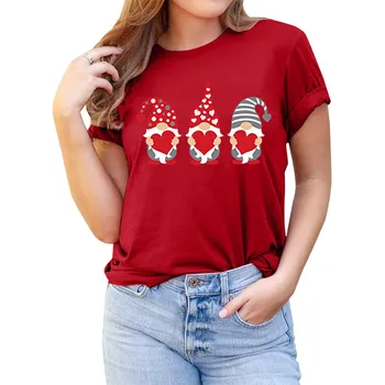 25# Žien Valentína Pár T-Shirt kawaii Bábika Vytlačené Farbou Top Košele Tupper Odev, Krátky Rukáv T-Shirt футболки