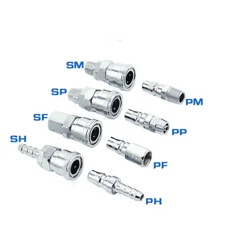 Pneumatické C typ rýchle spoločné SP30/PP30 /SM30/PM40 mužskej a ženskej hlavy kompresor hadice quick plug PU potrubné pneumatické pripojenie