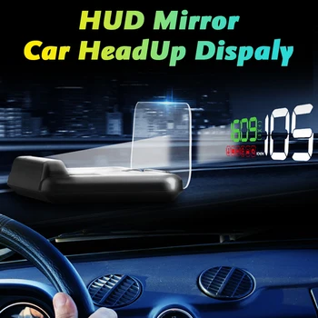 HUD Zrkadlo Auto LED Head Up Displej čelné Sklo Rýchlosť Projektor Bezpečnostný Alarm Vody Temp prekročenia rýchlosti KMH ot. / MIN Napätie Tachometra