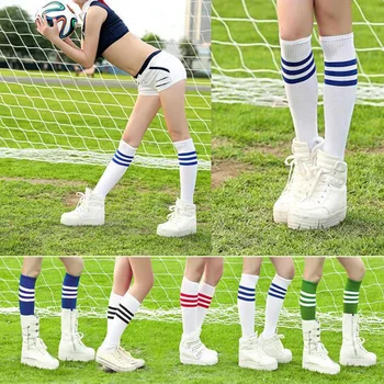 1 Pár Pro Dospelých Prekladané Zahustiť Futbal Baseball, Futbal Ponožky Nad Koleno, Členok Športové Dlhé Bavlnené Ponožky pre dievča Ženy