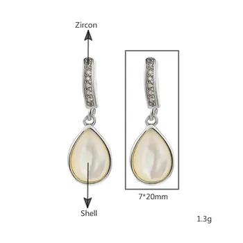 Kvapôčky Vody Prírody Shell Gold Drop Náušnice Pre Ženy, Skutočné 925 Sterling Silver Zirkón Earings Módne Šperky Flyleaf