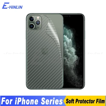 Carbon Fiber Zadný Kryt Screen Protector Pre iPhone 12 mini 11 Pro XS Max XR X SE 2020 8 7 6 6 Plus 5 5S SE2 Ochranný Film