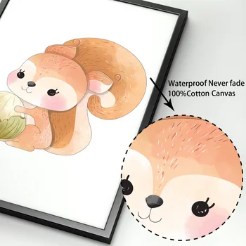 Cartoon Jeleň Králik Medveď, Sova Panda Škôlky Wall Art Plátno Na Maľovanie Nordic Plagáty A Vytlačí Na Stenu Obrázky Baby Detská Izba Decor
