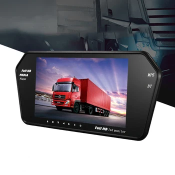 7inch Bezdrôtovú Automobilovú Mirro Monitor 1024X600 Bluetooth MP5 FM Vysielanie parkovacia Kamera Sledovanie Chodu Systému