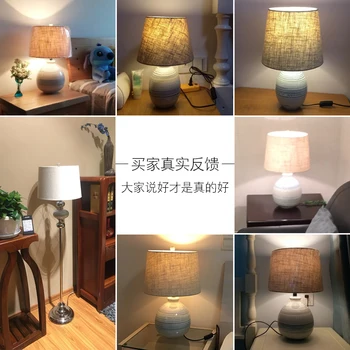 Nová Čínska klasické látkové umenia, stolná lampa, spálne, nočná lampa moderného jednoduché a kreatívne ručné keramická stolná lampa doprava zadarmo