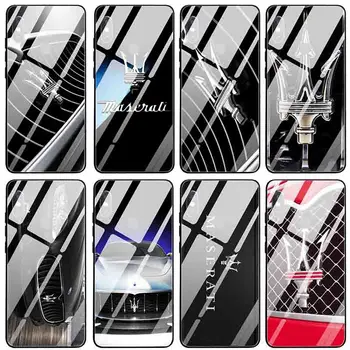 Supercar Maserati Logo Tvrdeného Skla Telefón Prípadoch pre Xiao Redmi 5 5A 6 7 7A Poznámka 4 4X 8 8A 9 Pro 5Plus Zadný Kryt Tašky
