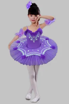 Deti Balet Tutu Tanečné Šaty Profesionálne Balet Dancewear Šaty Pre Dievča Biele Pierko Labutie Jazero tanečné Oblečenie Princezná 89