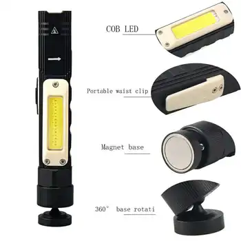 Multi-shift KLASU Baterka Pracovné svetlo USB nabíjateľné Červené výstražné svetlo s magnetom 1000 lumenov 5 režime outdoor camping svetlo