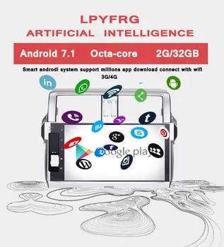 Auto Styling 1024*600 Octa-Core Rádio a 4G 10.1 Palcový Čistý android 10.0 Auta GPS Navigácie pre Toyota PRADO-2017 DVD Prehrávač