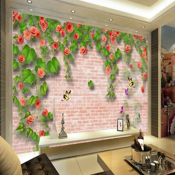 Tapety Youman Vlastné nástennú maľbu Ruže Kvet Viniča Lesného Obývacia Izba Pozadí Dekor Veľké netkanej Textílie Pre vlastná veľkosť