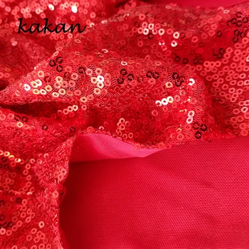 Kakan 2019 jar nové žien flitrami šaty club party sexy výstrih, krátke krátke šaty dlhé červené modré šaty
