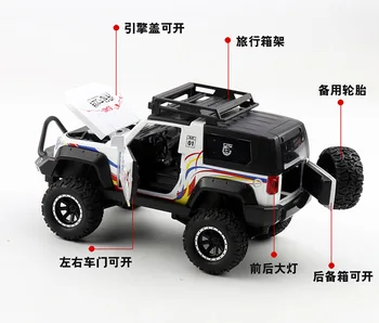 Simulované Warwolf 3 bežecké Zliatiny Modelu Auta Detí Zvuk a Svetlo Beiqi Jeep Diecasts & Hračky chlapca autíčka