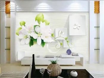 3d tapety vlastné foto tapety obývacia izba nástenná maľba kvet viniča motýľ maľovanie na gauč, TV joj, tapety na steny, 3 d