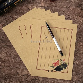 200Sets(8pcs/set) Čínsky Štýl Písania, Papier, kancelárske potreby Vzor Vintage Hlavičkový listový Papier Pre ľúbostný List