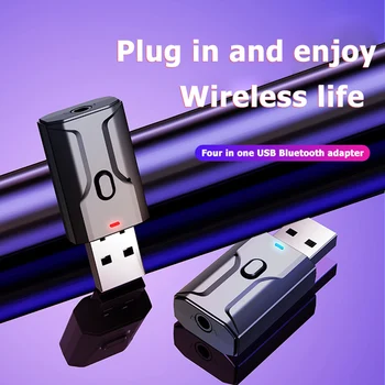 Jednoduché Trvalá Bluetooth Adaptér USB Bluetooth Dongle Adaptér 5.0 Bezdrôtové 2 v 1, 3,5 mm Hudobný Audio Vysielač
