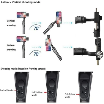 H4 Ručné Gimbal Stabilizátor Osi 3 videorekordér Držiteľ Akcia Fotoaparát funkciou Sledovania Tváre Smartphone Stabilizátor so Stojanom