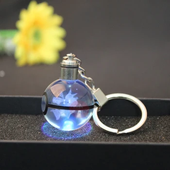 Mew Tvar Prispôsobený Obrazu LED Crystal Keychain Pokemon Loptu Keychain Na Darček