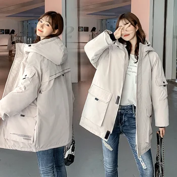 Zimné 2020 nový štýl prekonáva žien nadrozmerné bavlna čalúnená bunda kórejských žien nadol bunda h00301