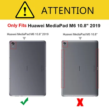 Pre Huawei MediaPad M6 10.8 2019 Ultra Slim Magnetické Flip Stojan PU Kožené Tablet Funda Smart Cover pre M6 10.8. V Prípade, + film Pero